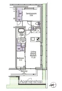 イプセ白金台【1階】の間取り