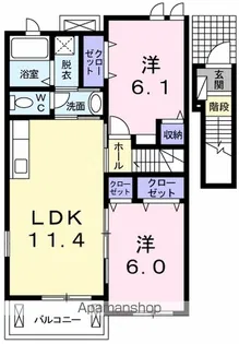 リバーサイド春木 弐番館【2階】の間取り