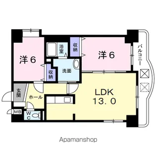 ライトリバー参番館【1階】の間取り