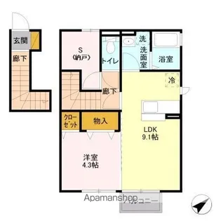 ハピネスつくば【2階】の間取り