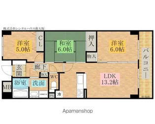 バンブーコート【4階】の間取り