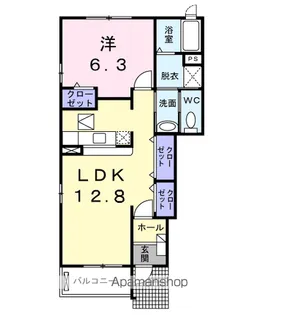 グレイスフル幸愛 B【1階】の間取り