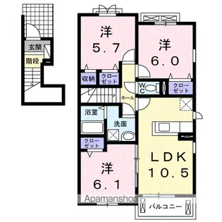 エスケー レジデンス【2階】の間取り