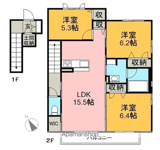 フローラル赤堤 D棟【2階】の間取り