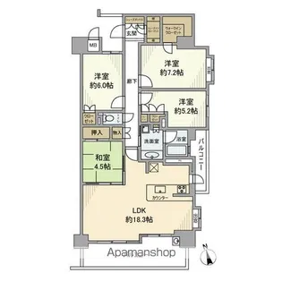 プライムメイツ社台【13階】の間取り