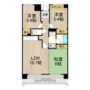 ボヌール御崎【506号室】の間取り