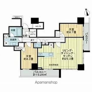 ライオンズ岐阜プレミストタワー35【15階】の間取り
