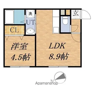 アール栄通【1階】の間取り