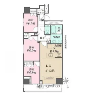 ザ・パークハウス新宿タワー【16階】の間取り