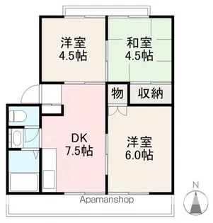 ニュークレインハイツA・B棟【1階】の間取り