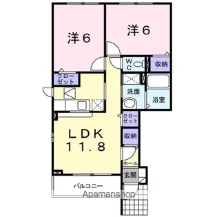 サンライズスクエアC【1階】の間取り