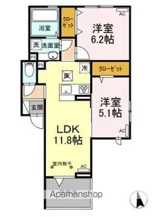 パセオコーワII【1階】の間取り