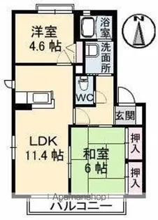 シャーメゾンA・B・C【B202号室】の間取り