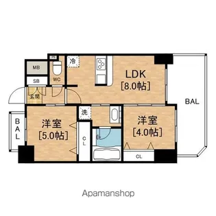 アーデンタワー本町イースト(ARDENTOWER)【13階】の間取り
