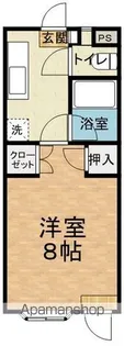 アップルズS【110号室】の間取り
