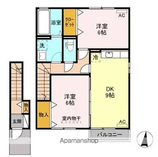 ルミエール A&K ⅠⅡⅢ【II201号室】の間取り