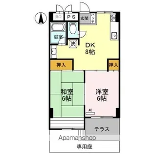 マンションルピナス【1階】の間取り