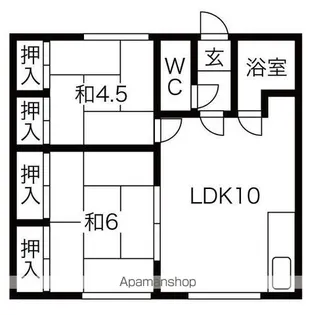 陽光マンション【1階】の間取り