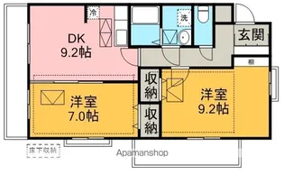 ルネスドゥエクスアンプロヴァンス【2階】の間取り