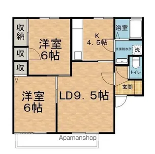 クレア 笹部A【102号室】の間取り