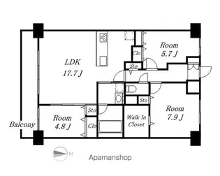 アローム ドゥ ジョア【1301号室】の間取り