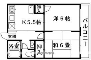 ファミール緑花苑F棟【202号室】の間取り