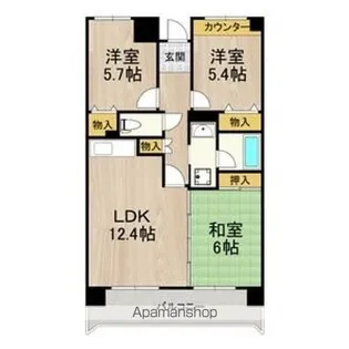 ボヌール御崎【202号室】の間取り