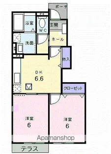 グレースなごみA【1階】の間取り