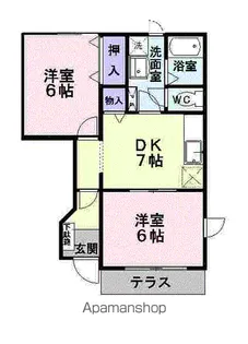 パレクロスロードC【1階】の間取り