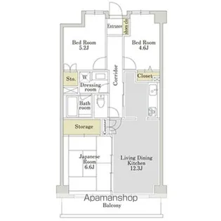 アーバンパーク三ツ池公園E【3階】の間取り