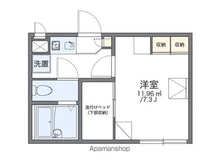 レオパレスK REVE【201号室】の間取り