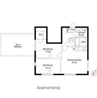 オークプレイス三軒茶屋【5階】の間取り
