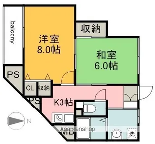 グランドルチェ国泰寺【4階】の間取り