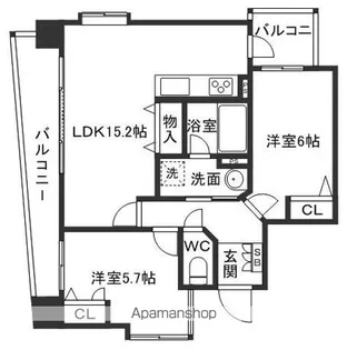 アンピール天神東【8階】の間取り