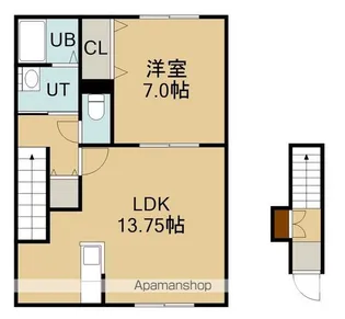 かーさなるかわ【203号室】の間取り