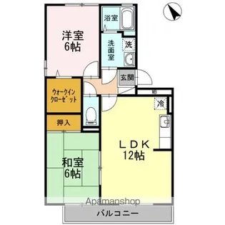 ペイサージュ上津【2階】の間取り