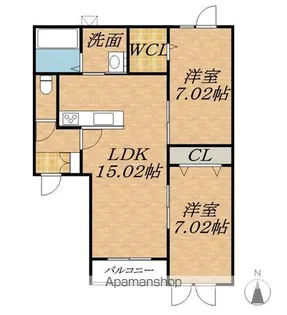 フォンテーヌ帯広Ⅱ【1階】の間取り