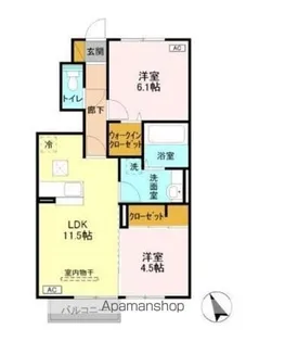 ロイヤルコート D【1階】の間取り