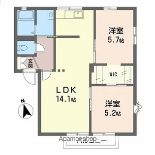 フレグランス・イーストA【1階】の間取り