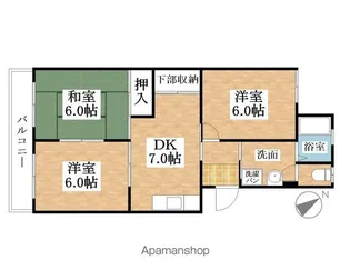 野白ガーデンハイツ【303号室】の間取り