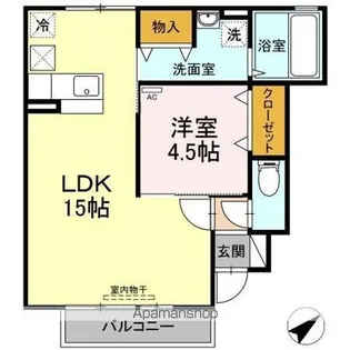 エトワールしゅりⅡ【1階】の間取り