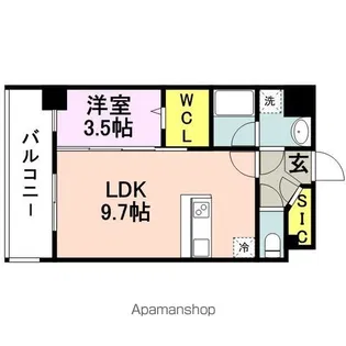 ルッシェ天神東R棟【403号室】の間取り