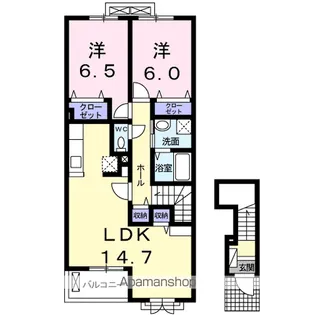 ロータス南島田E【2階】の間取り