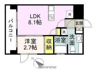ドゥーエ赤坂【7階】の間取り