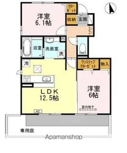 サンフラワー ガーデン C棟【1階】の間取り