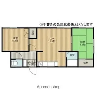 コーポ若草【1階】の間取り