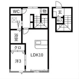 ほのむA棟【203号室】の間取り