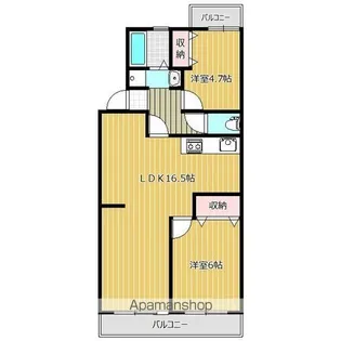 カーサライトワンA【1階】の間取り