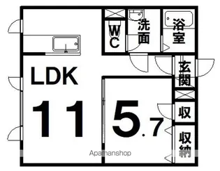 BERTA(ベルタ)【102号室】の間取り