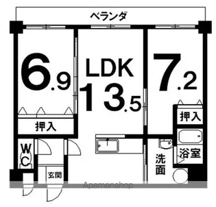 グリーン7ビル【502号室】の間取り